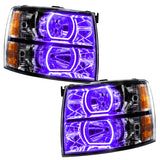 Oracle 07-13 Chevy Silverado SMD HL - Blk - Square Style - ColorSHIFT w/ 2.0 Controller - 8189-333