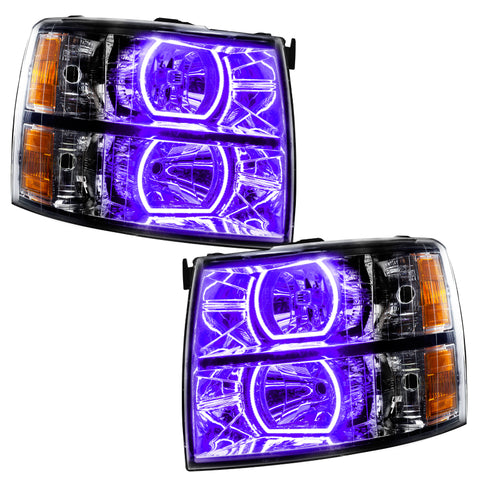 Oracle 07-13 Chevy Silverado SMD HL - Blk - Square Style - ColorSHIFT w/ 2.0 Controller - 8189-333