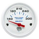 Autometer Marine White Ultra-Lite 2-1/16in Electric Oil Temperature Gauge 140-300 Deg F - 200764