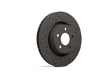 Hawk Talon 2009 Cadillac CTS V Brembo Caliper Drilled and Slotted Rear Brake Rotor Set - HTC4416