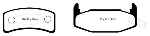 EBC 88-90 Buick Regal 2.8 Yellowstuff Rear Brake Pads - DP4978R
