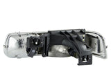 ANZO 1999-2002 Chevrolet Silverado 1500 Crystal Headlights Black - 111155