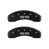 MGP 4 Caliper Covers Engraved Front & Rear Silverado style/SS Red finish silver ch - 14004SSS3RD