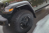 Rally Armor 19-25 Jeep JT Gladiator (Mojave/Rubicon) Black Mud Flap w/Metallic Black Logo - MF104-BLK-MBK