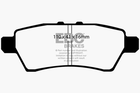 EBC 05-12 Nissan Pathfinder 4.0 Yellowstuff Rear Brake Pads - DP41748R