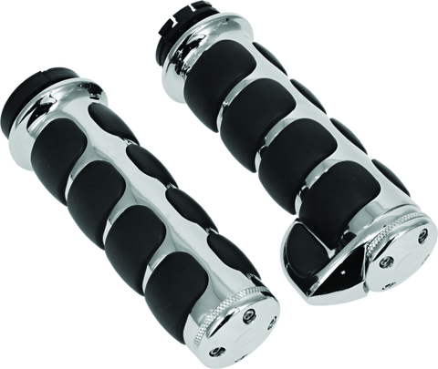 Kuryakyn Premium ISO Grips With Throttle Boss Dual Cable Chrome - 6212