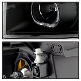 xTune Chevy Silverado 1500/2500/3500 07-13 LED Halo Projector Headlights Black PRO-JH-CSIL07-CFB-BK - 9032189