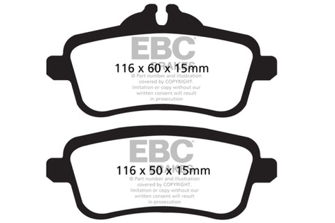 EBC 13-16 Mercedes-Benz GL350 3.0 TD Greenstuff Rear Brake Pads - DP62137