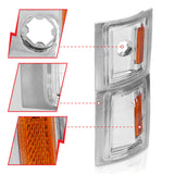 ANZO 1994-1998 Chevrolet Blazer Corner Lights Clear Lens w/ Amber Reflector - 521041