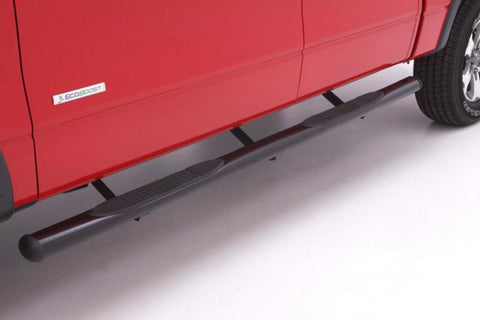 Lund 99-13 Chevy Silverado 1500 Ext. Cab 4in. Oval Straight Steel Nerf Bars - Black - 23678357