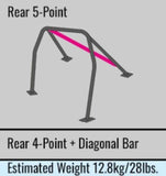 Cusco D1 Chromoly Blue 5-Point (No Front Bars) Roll Cage 90-97 Mazda Miata (NA) (S/O/No Cancel) - 404 261 D