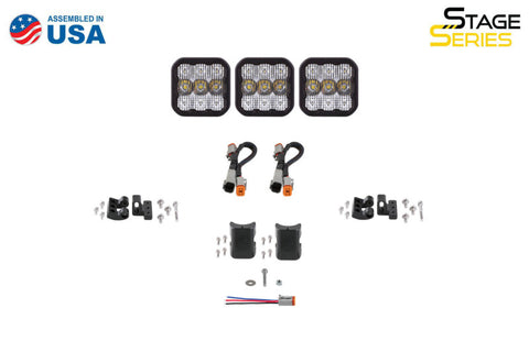 Diode Dynamics SS5 Pro Universal CrossLink 3-Pod Lightbar - Yellow Combo - DD7239