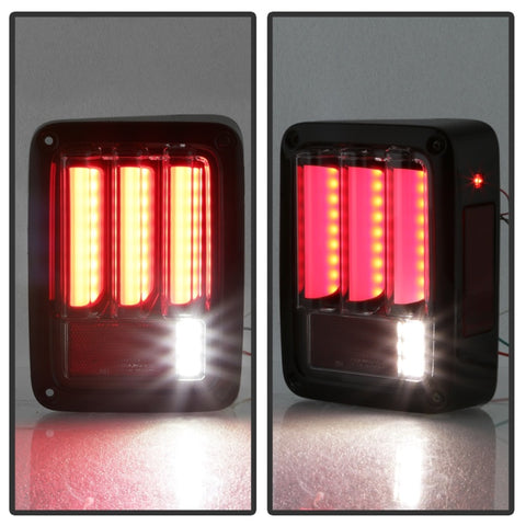 Spyder 07-16 Jeep Wrangler Verison 2 Light Bar LED Tail Lights - Smoke (ALT-YD-JWA07V2-LBLED-BSM) - 5084781