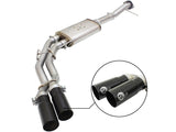aFe Rebel Exhausts 3in SS Cat-Back 09-14 Ford F-150 4.6/5.0/5.4L w/ Black Tips - 49-43080-B