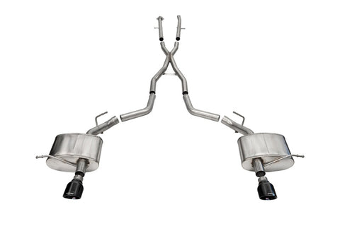 Corsa 2011-2025 Dodge Durango Xtreme 2.5in Cat-Back Dual Rear Exit w/ Single 4.5in Black PVD Tips - 21186BLK