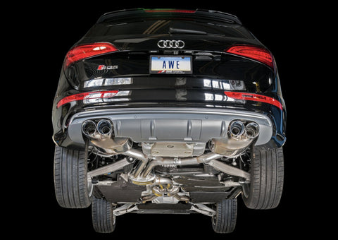 AWE Tuning Audi 8R SQ5 Touring Edition Exhaust - Quad Outlet Chrome Silver Tips - 3015-42052