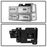 xTune Chevy Suburban 94-98 Headlights w/ Corner & Parking Lights 8pcs Chrome HD-JH-CCK88-AM-C-SET - 5069535