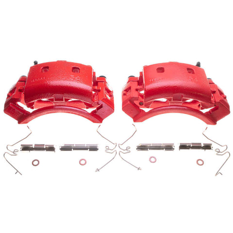 Power Stop 04-06 Ford E-150 Front Red Calipers w/Brackets - Pair - S4936