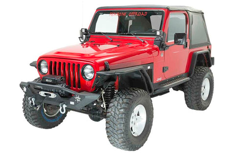 Fishbone Offroad 87-06 Jeep TJ/YJ Wrangler TJ/YJ Steel Front Bumper W/LEDs - Blk Textured Pawdercoat - FB22016