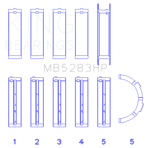 King Engine Bearings Performance Main Bearing Set - Size STD - MB5283HP