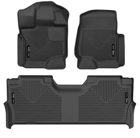 Husky Liners 17-19 F-250/F-350/F-450 Crew Cab Weatherbeater Black Front & 2nd Seat Floor Liners - 94061