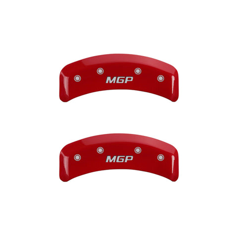 MGP 4 Caliper Covers Engraved Front & Rear MGP Red finish silver ch - 10095SMGPRD