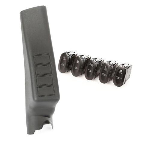 Rugged Ridge Etched A-Pillar 4 Switch Pod Kit LHD 11-18 JK - 17235.71