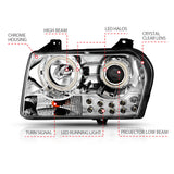 ANZO 2005-2010 Chrysler 300 Projector Headlights w/ Halo Chrome - 121136