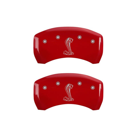 MGP Rear set 2 Caliper Covers Engraved Rear Tiffany Snake Red finish silver ch - 10203RSNKRD