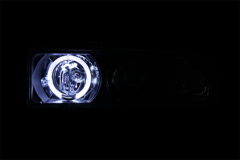 ANZO 1998-2005 Chevrolet S-10 Projector Headlights w/ Halo Black - 111015