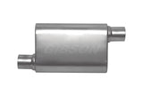 Gibson CFT Superflow Offset/Offset Oval Muffler - 4x9x13in/2.5in Inlet/2.5in Outlet - Stainless - 55132S
