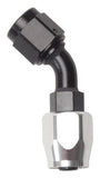 Russell Performance -16 AN Silver/Black 45 Degree Full Flow Hose End - 610133
