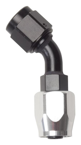 Russell Performance -16 AN Silver/Black 45 Degree Full Flow Hose End - 610133