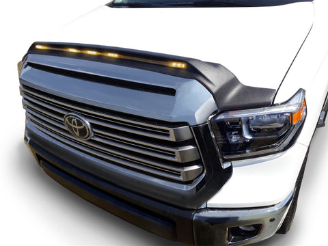 AVS 2014-2019 Toyota Tundra Aeroskin Low Profile Hood Shield w/ Lights - Black - 753094