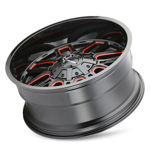 Mayhem 8107 Cogent 18x9 / 6x135 BP / 0mm Offset / 106mm Hub Black w/ Prism Red Wheel - 8107-8937BTR