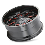 Mayhem 8107 Cogent 20x10 / 5x127 BP / -19mm Offset / 87.1mm Hub Black w/ Prism Red Wheel - 8107-2152BTR