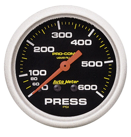 Autometer 2-5/8in Pro-Comp Liquid Filled Mechanical 600 PSI Pressure Gauge - 5425