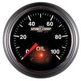 Autometer Sport-Comp II 52.4mm 0-100 PSI Oil Pressure Peak & Warn w/ Electronic Control Gauge - 3652
