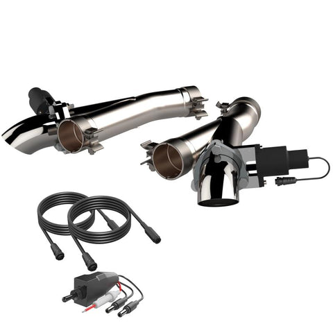 QTP 2018+ Jeep Grand Cherokee Trackhawk 2.75in 304SS Aggressor Cutout Dual Mid Pipes - 527112