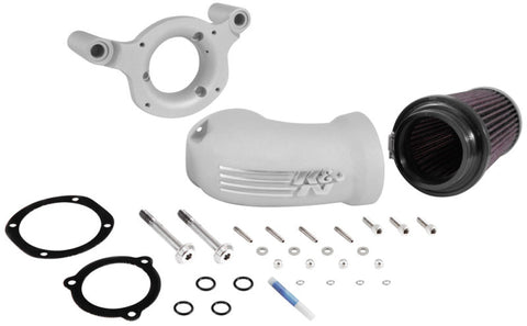 K&N 01-17 Harley-Davidson Softail / Dyna FI Performance Air Intake System Silver - 57-1137S