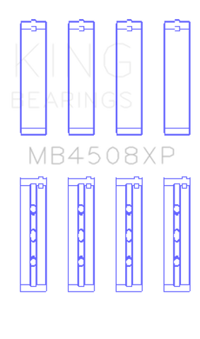 King Engine Bearings Honda J30 / J35 (Size +0.026mm) Tri Metal Main Bearing Set - MB4508XP.026