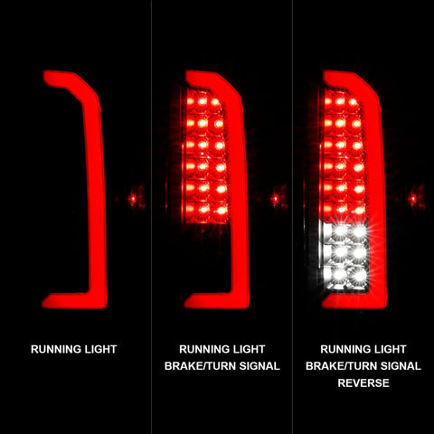 ANZO 15-21 Chevrolet Colorado Full LED Tail Lights w/ Red Lightbar Black Housing Clear Lens - 311432