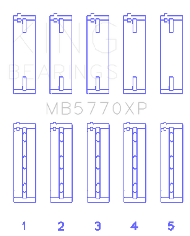King Nissan VK45DD/DE 4.5L (Size STD) Performance Main Bearing Set - mb5770xp