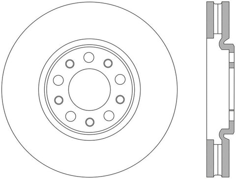 StopTech 13+ Dodge Dart Performance Slotted & Drilled Front Left Rotor - 127.63080L