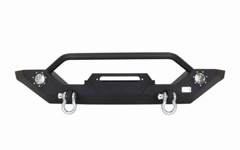 Fishbone Offroad 87-06 Jeep TJ/YJ Wrangler TJ/YJ Steel Front Bumper W/LEDs - Blk Textured Pawdercoat - FB22016