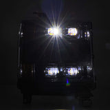 AlphaRex 16-18 Chevy 1500HD NOVA-Series LED Proj Headlghts Alpha BK Atv Lgt/SeqSig & DRL(Req 810023) - 880236