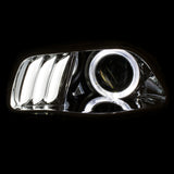 ANZO 2014-2016 Jeep Cherokee Projector Headlights Chrome clear w/ white and Red - 111354