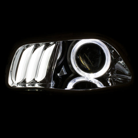 ANZO 2014-2016 Jeep Cherokee Projector Headlights Chrome clear w/ white and Red - 111354