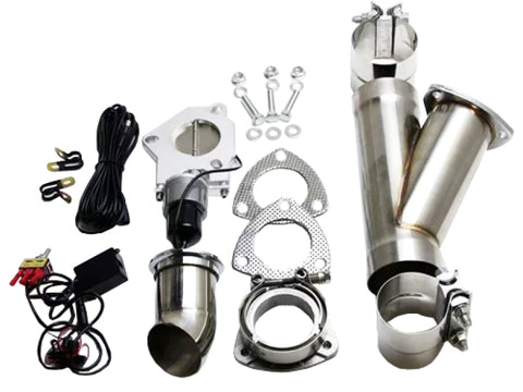 Granatelli 2.25in Aluminized Mild Steel Electronic Exhaust Cutout w/Slip Fit & Band Clamps - 303522
