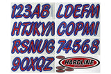 Hardline Boat Lettering Registration Kit 3 in. - 400 Red/Purple - REPUG400